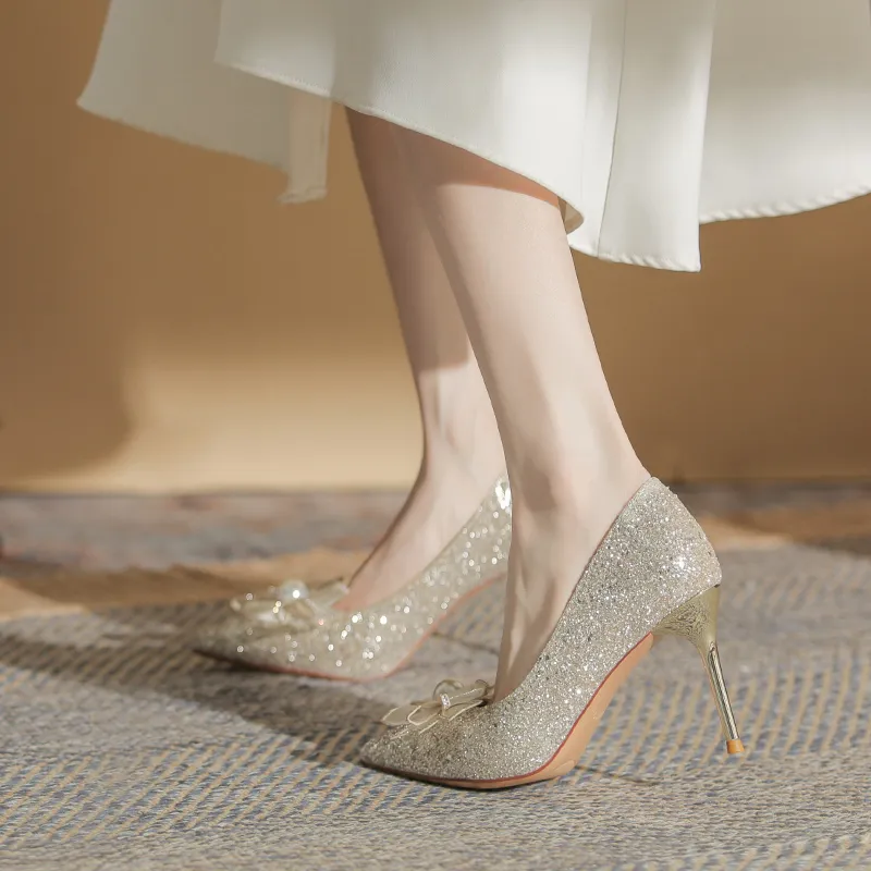 XIMO BULL High Heels Women's Champagne-14