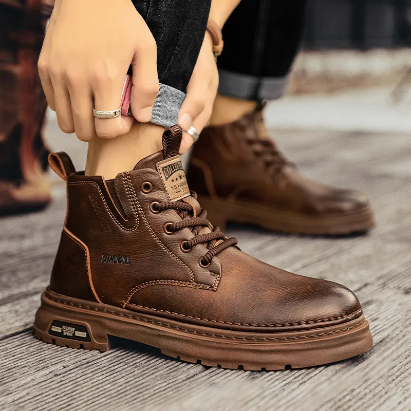 XIMO BULL Martin Boots Men Black/Brown-10