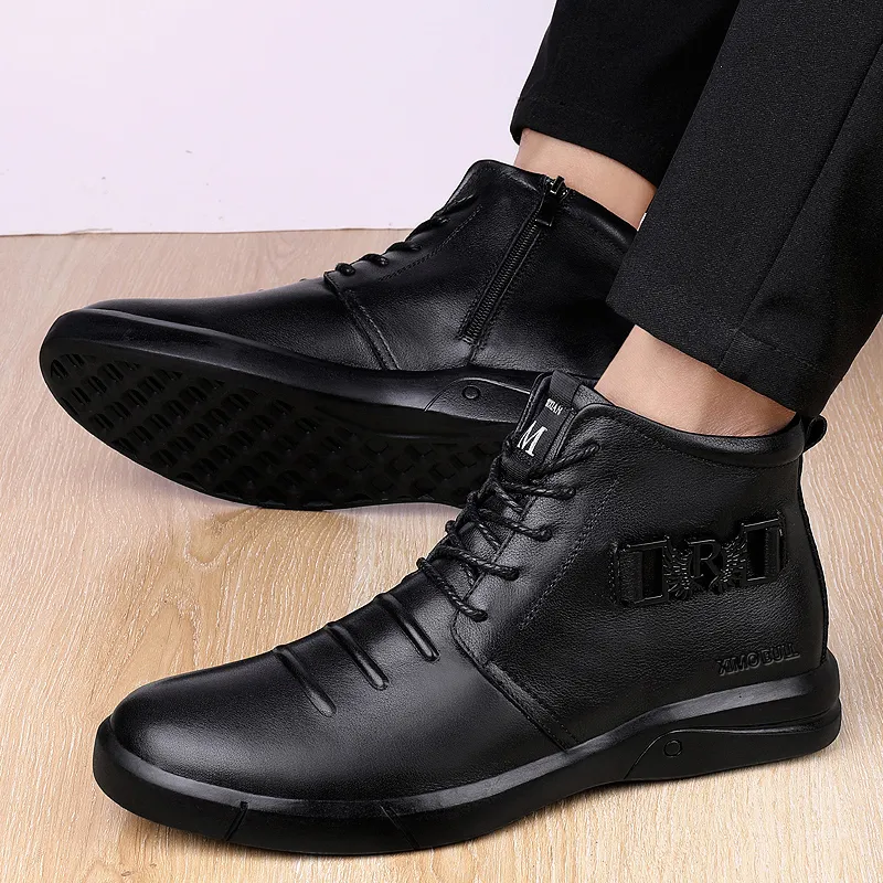 XIMO BULL Ankle Boots 3cm Men's Black-4
