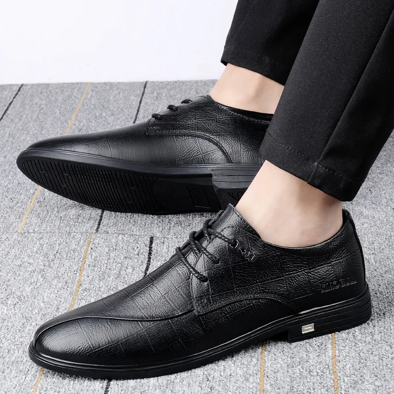 XIMO BULL Dress Shoes Men Low Top Black/Brown-3