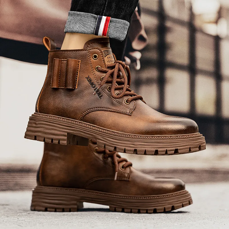 XIMO BULL Martin Boots Men Black/Brown-7