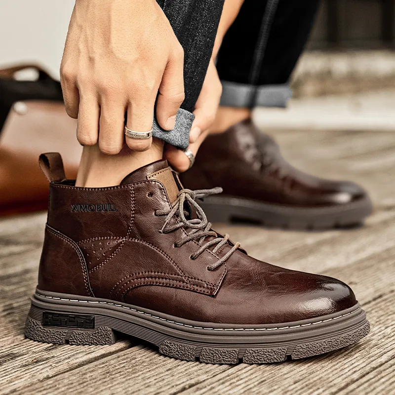 XIMO BULL Ankle Boots Men Black/Brown-6