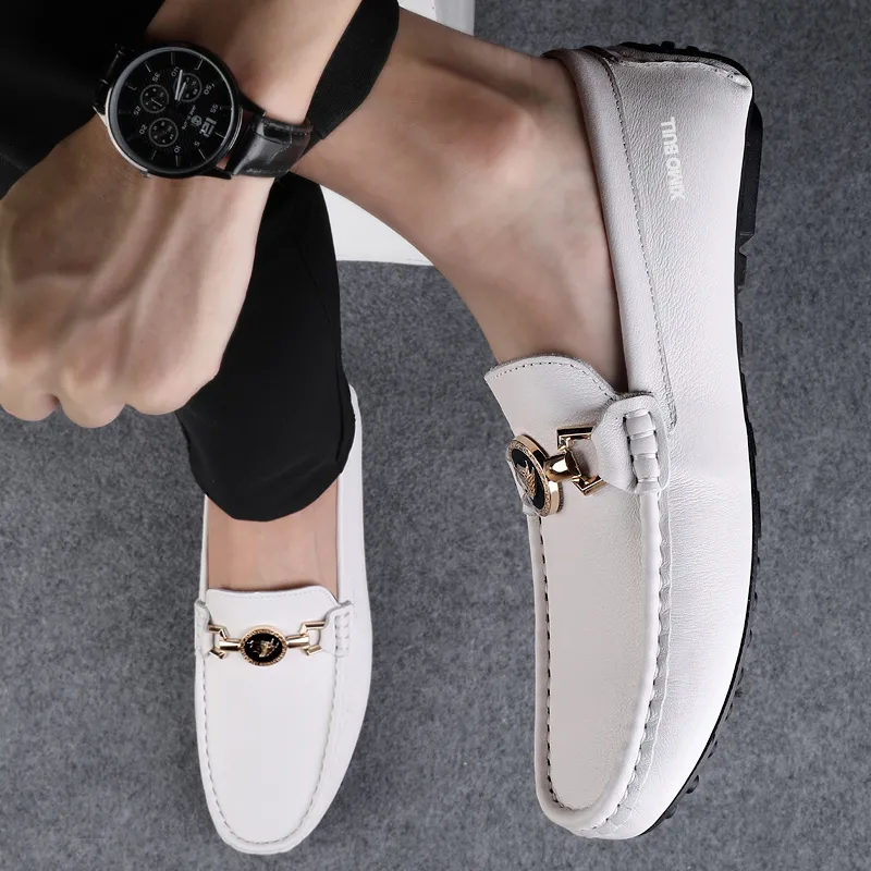 XIMO BULL Gommino Loafers Men Black/White-9