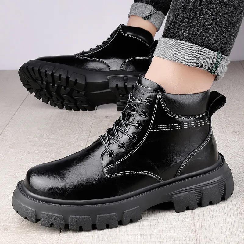 XIMO BULL Short Martin Boot 3cm Men's Black-6