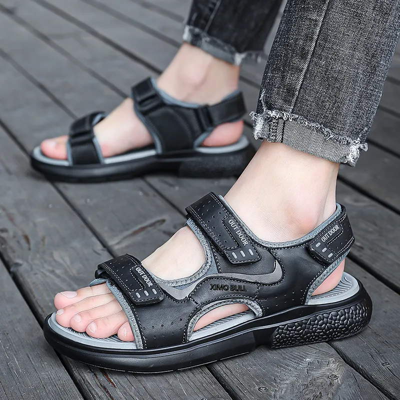 XIMO BULL Beach Sandals Men Black/Brown-2