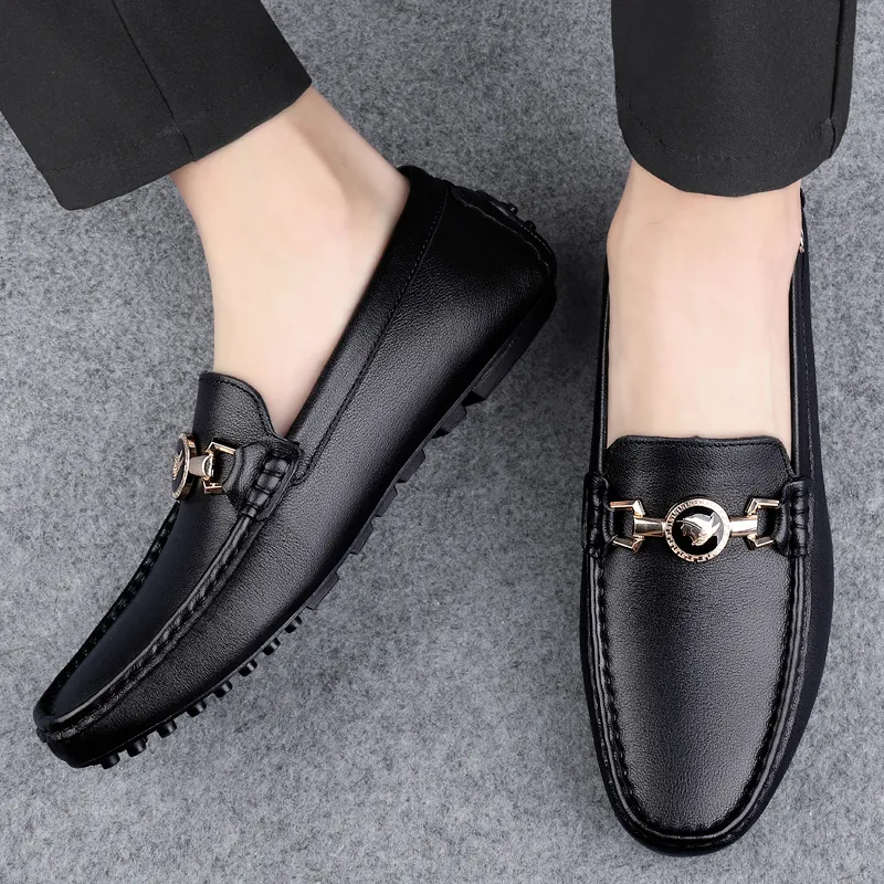 XIMO BULL Gommino Loafers Men Black/White-4