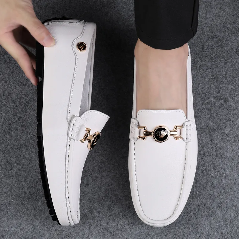 XIMO BULL Gommino Loafers Men Black/White-11