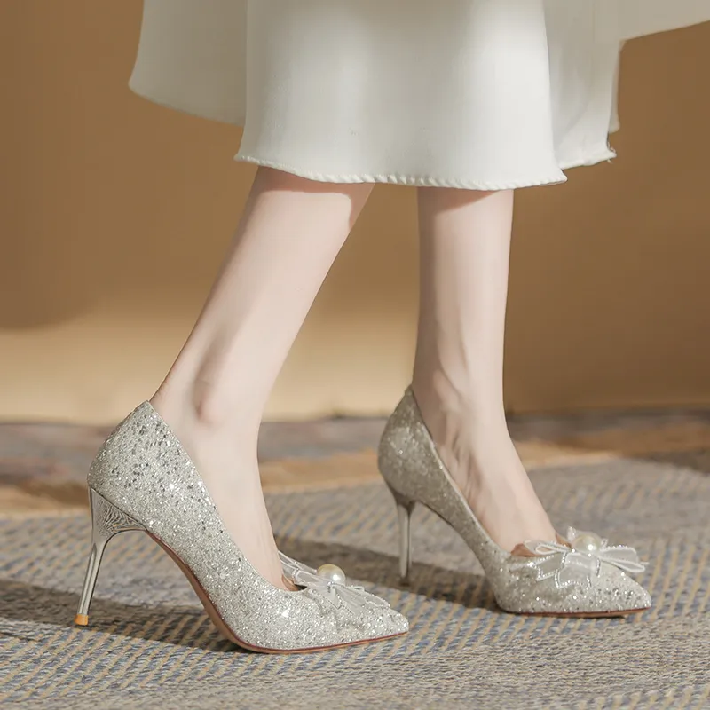 XIMO BULL High Heels Women's Champagne-32