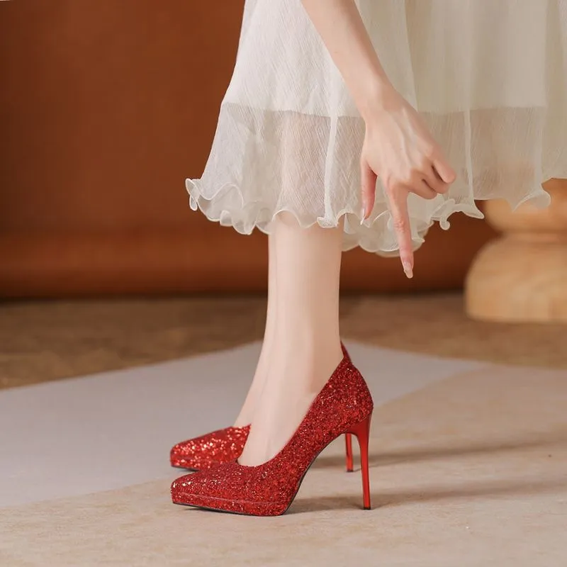 XIMO BULL Slim Heel High Heels Women's-23