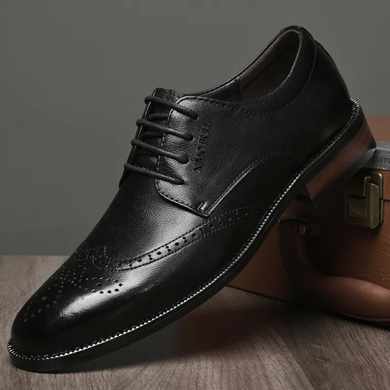 XIMO BULL Dress Shoes Men Low Top Black/Brown-2