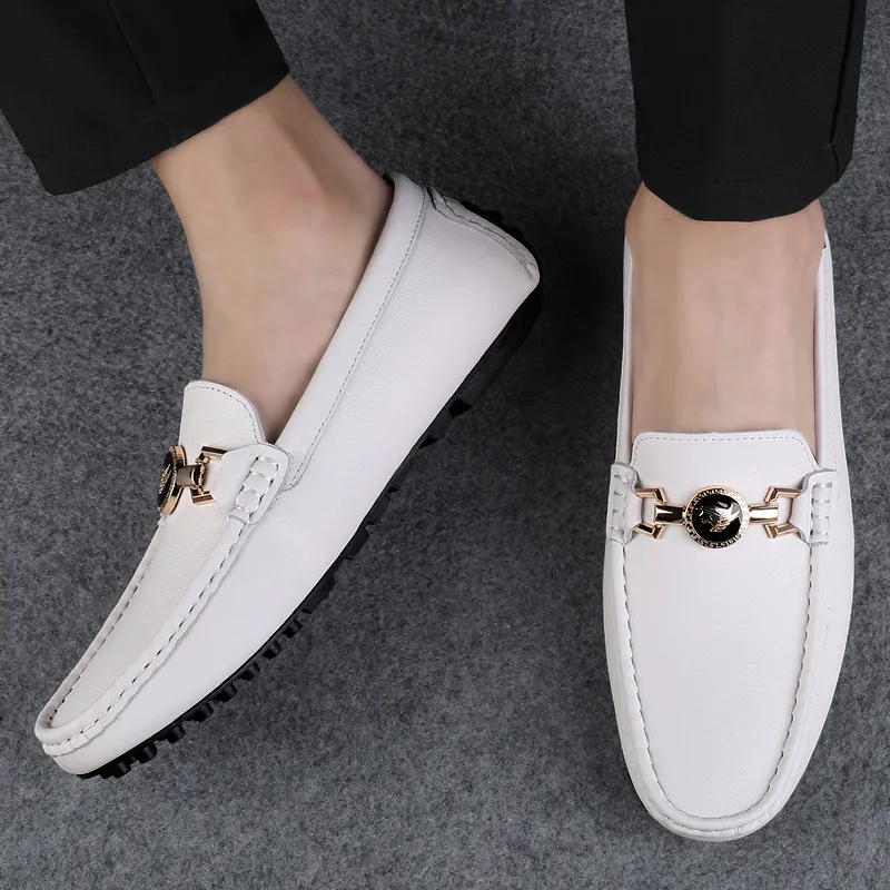XIMO BULL Gommino Loafers Men Black/White-10