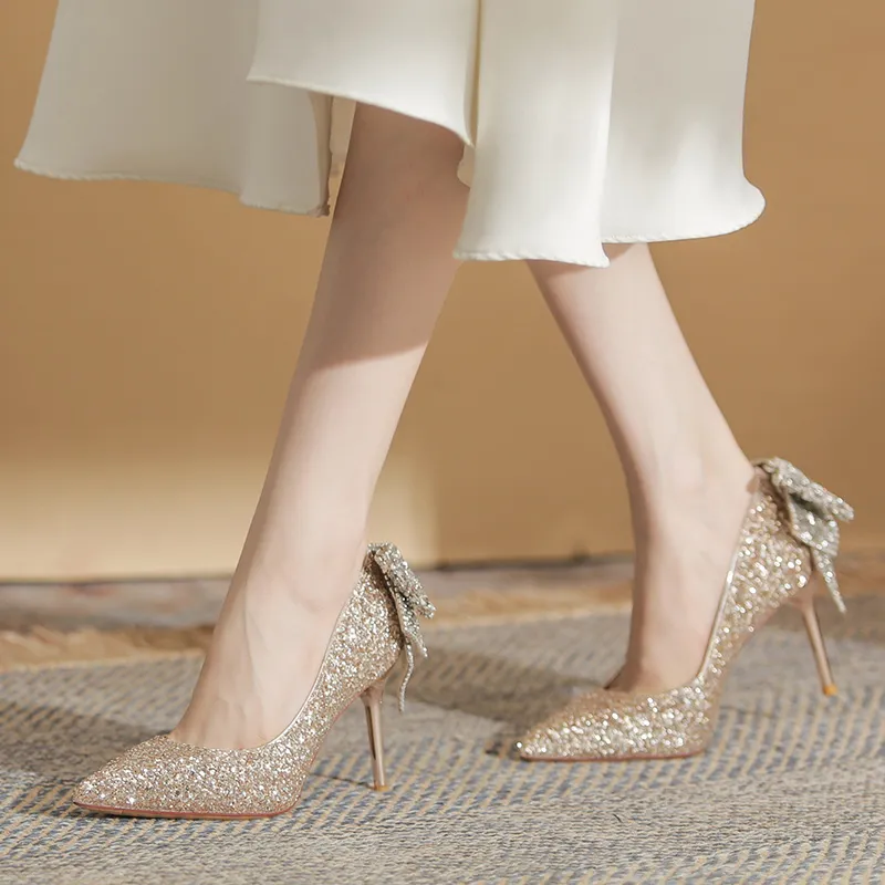 XIMO BULL High Heels Women's Champagne-5
