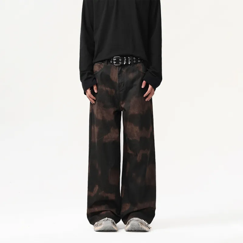 BJTY Casual Pants Unisex Camouflage Tie Dye Coffee-2