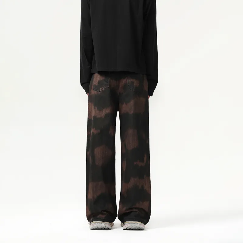 BJTY Casual Pants Unisex Camouflage Tie Dye Coffee-5