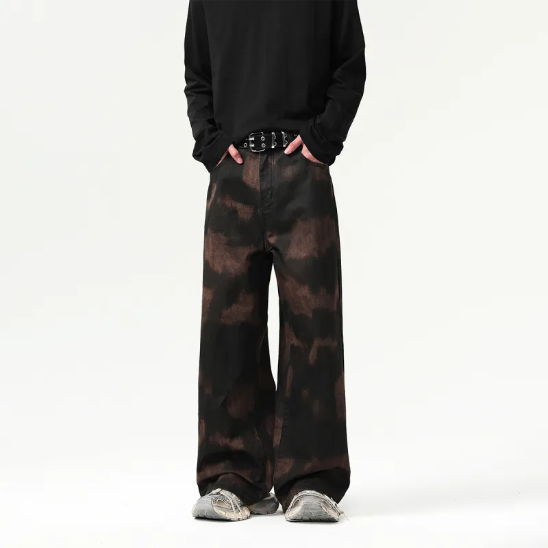 BJTY Casual Pants Unisex Camouflage Tie Dye Coffee-3