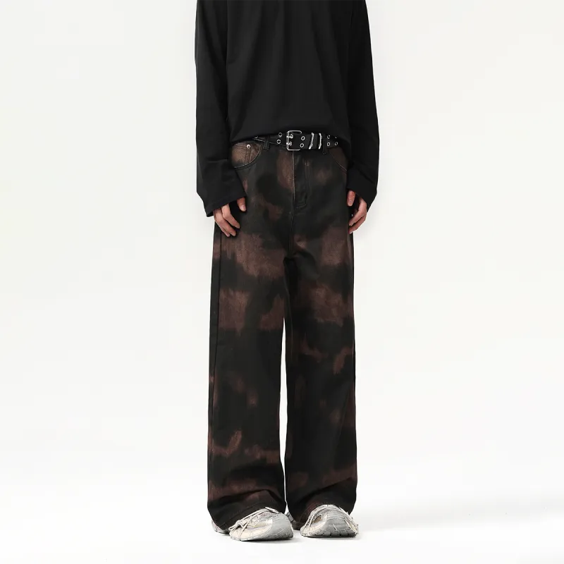 BJTY Casual Pants Unisex Camouflage Tie Dye Coffee-4