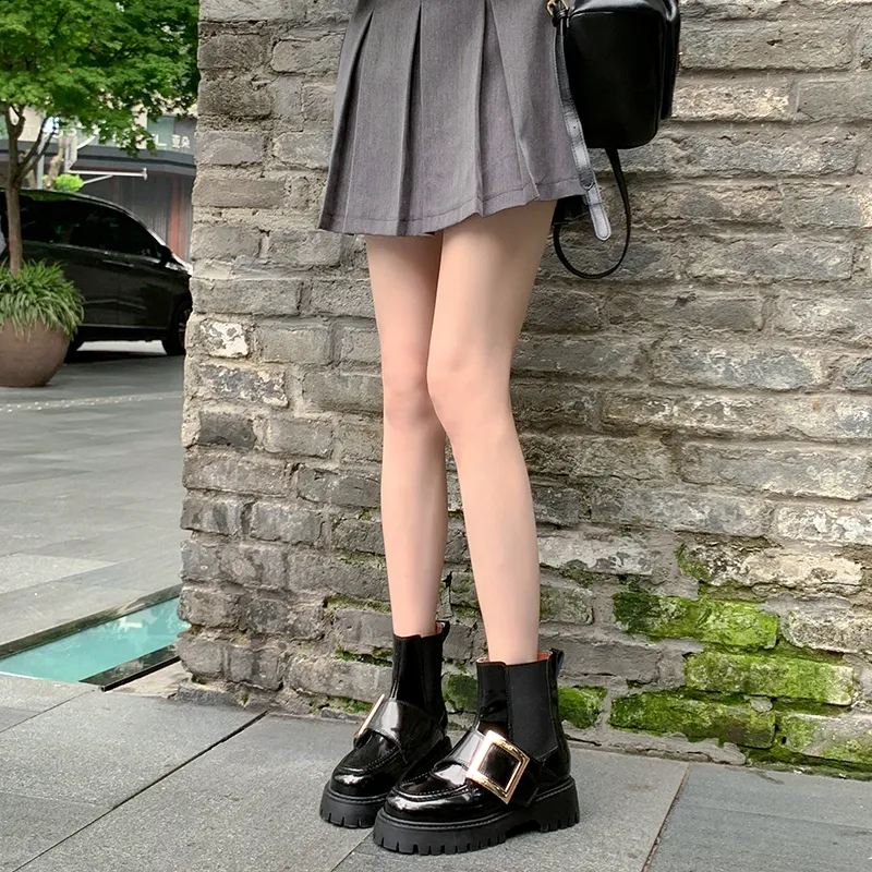 XIAOAJUE Short Chelsea Boots 4.5cm Women's-6