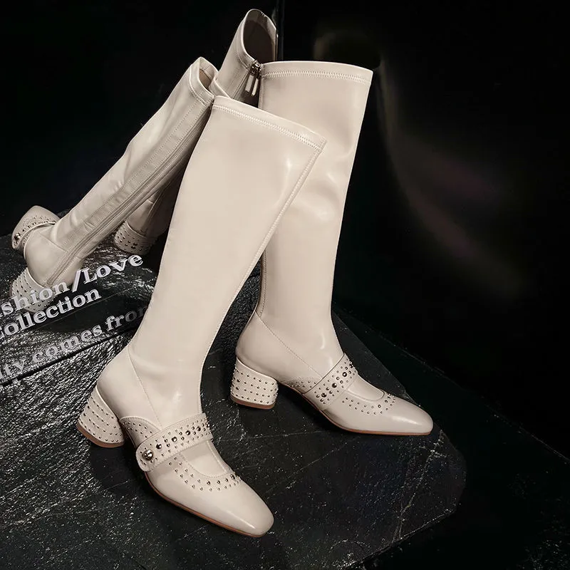 XIAOAJUE Knee high Boots 5cm Women's-7