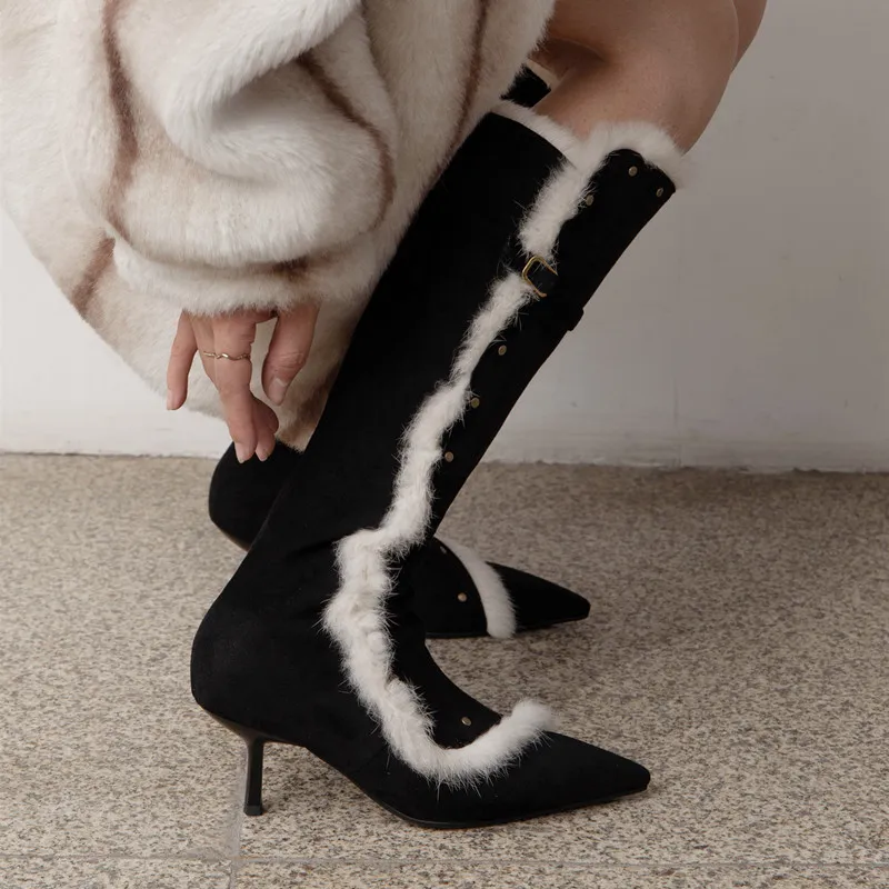 XIAOAJUE Knee high Boots 6cm Women's-10