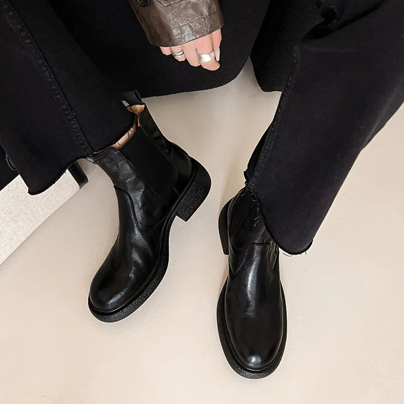 XIAOAJUE Short Chelsea Boots 4.5cm Women's-5