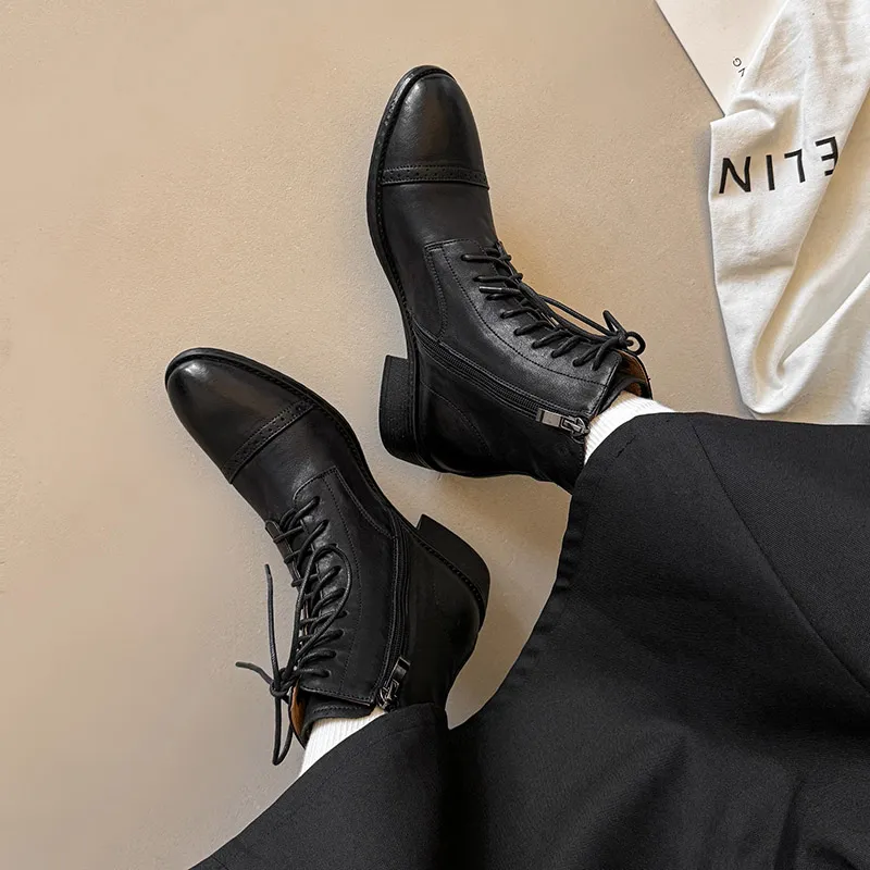 XIAOAJUE Ankle Boots 4cm Women's-5