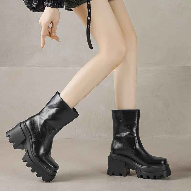 XIAOAJUE Knee-high Boots 9cm Women's-5