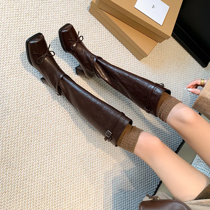 XIAOAJUE Knee high Boots 5.5cm Women's-3