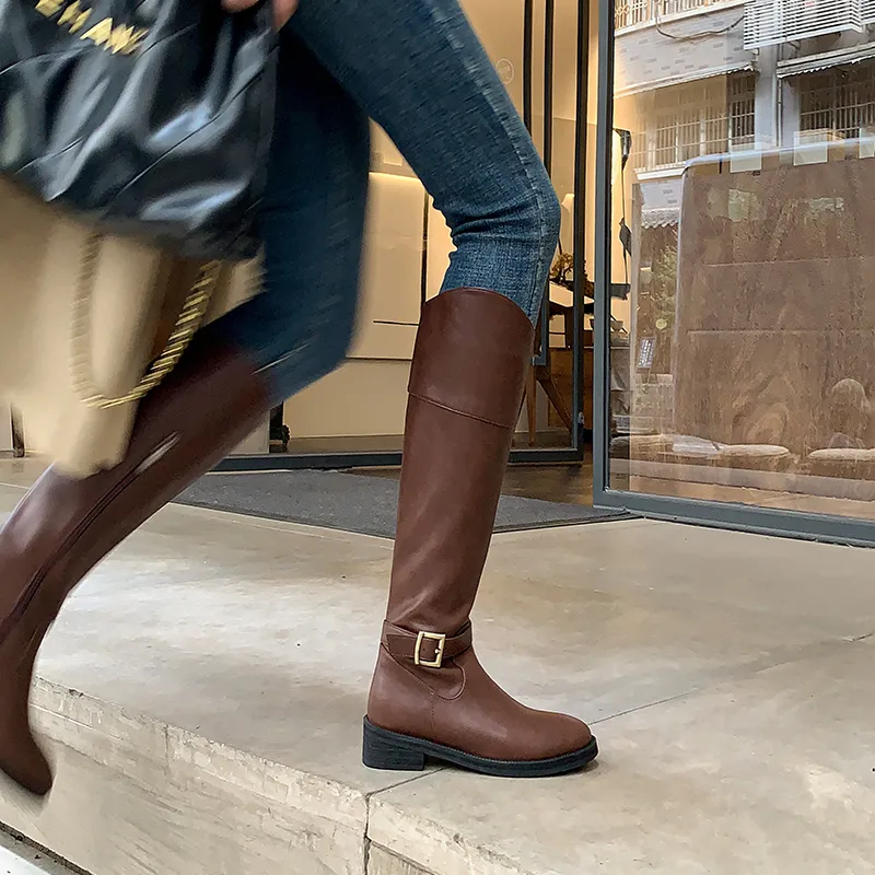 XIAOAJUE Knee high Boots 3.5cm Women's-12