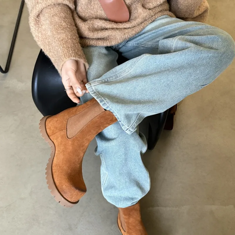 XIAOAJUE Short Chelsea Boots Women's-7
