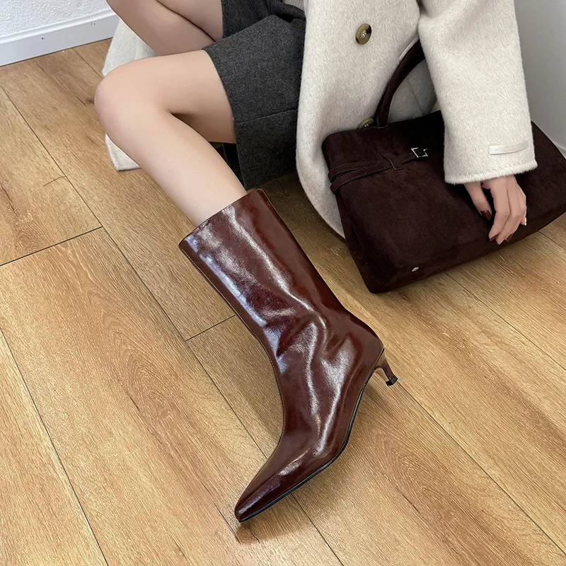 XIAOAJUE Ankle Boots 4cm Women's-6