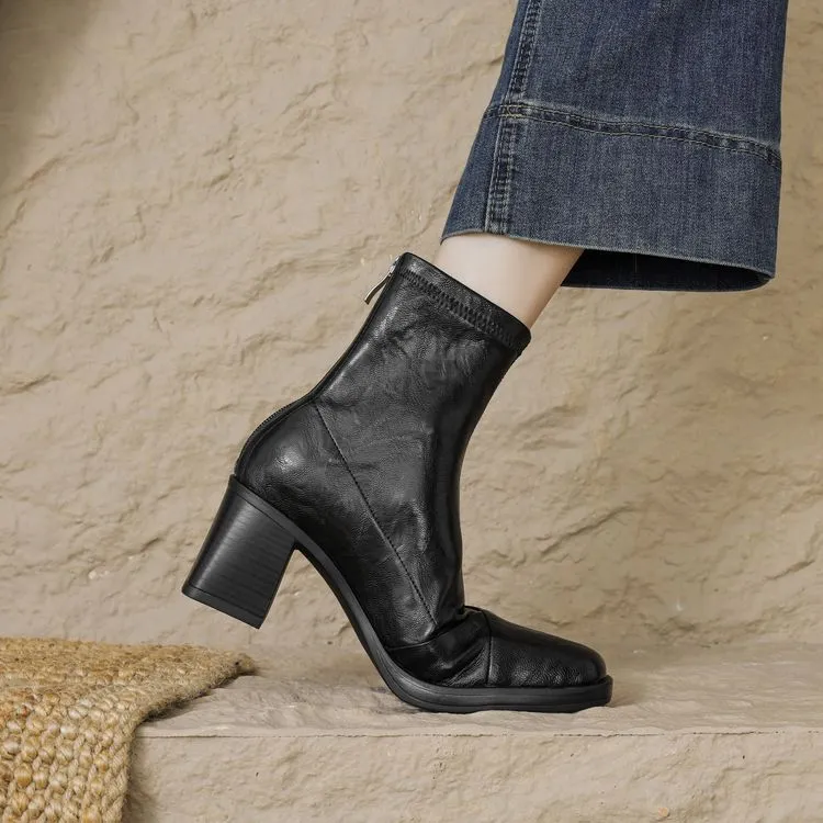 XIAOAJUE Ankle Boots 7cm Women's-7