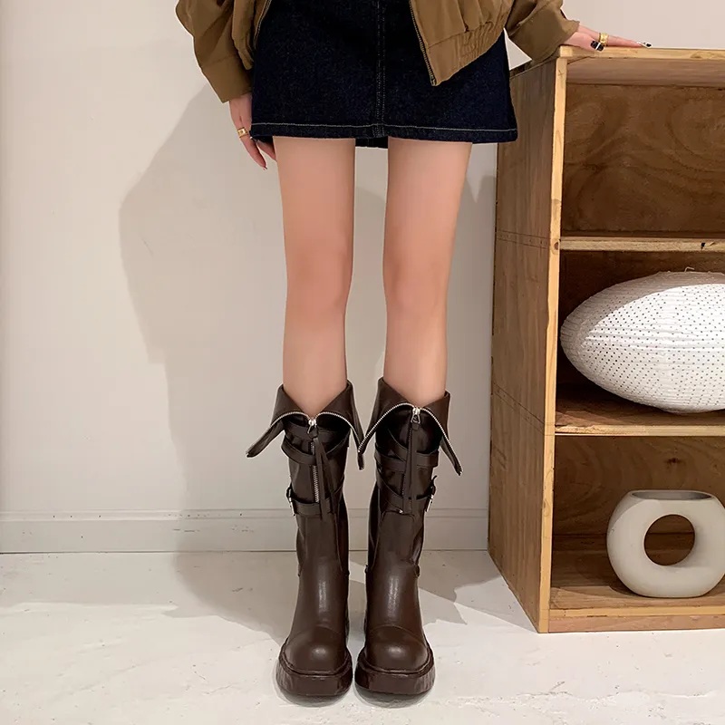 XIAOAJUE Knee high Boots 4.5cm Women's-13