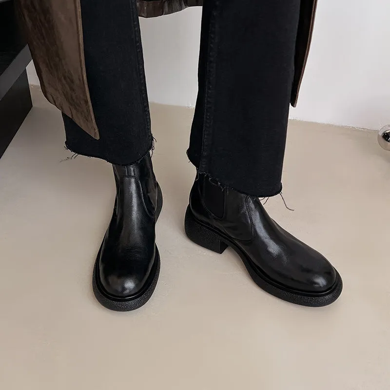 XIAOAJUE Short Chelsea Boots 4.5cm Women's-2