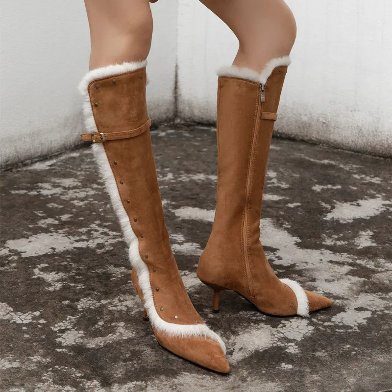 XIAOAJUE Knee high Boots 6cm Women's-3