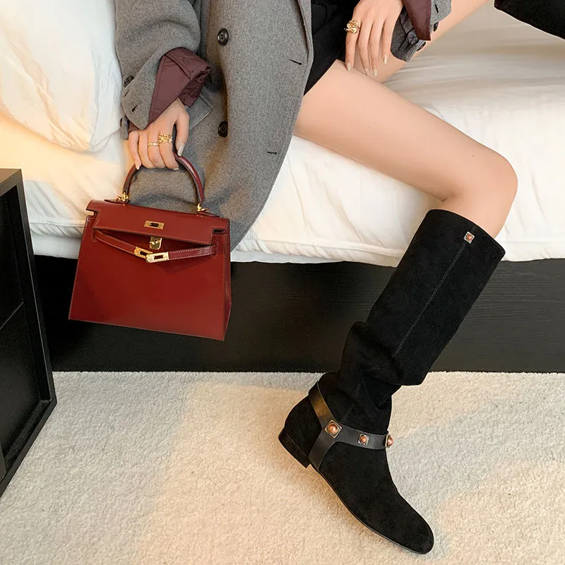 XIAOAJUE Knee high Boots 2cm Women's-7