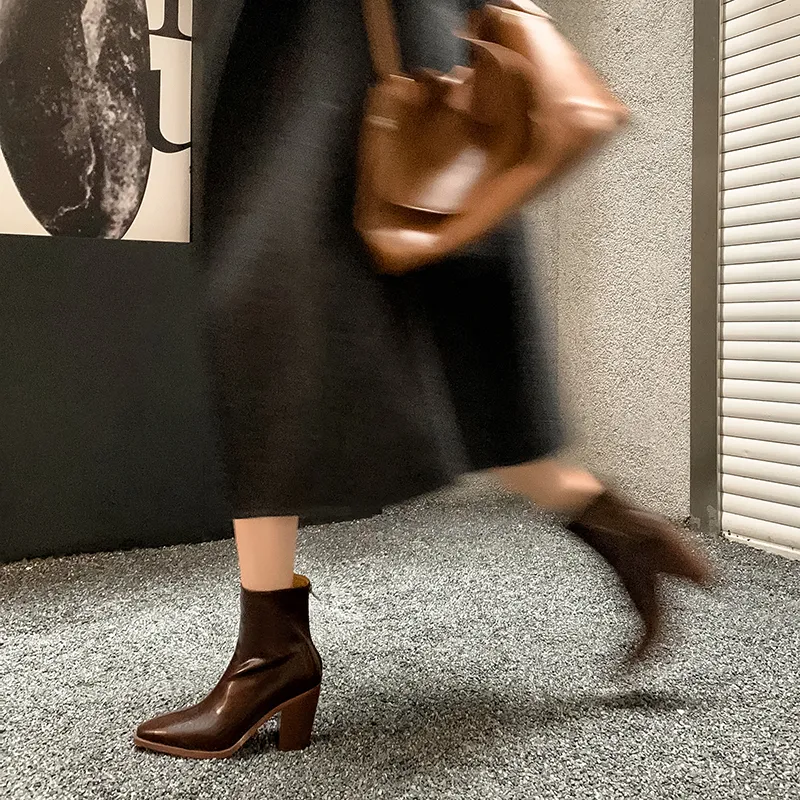 XIAOAJUE Ankle Boots 9cm Women's-17