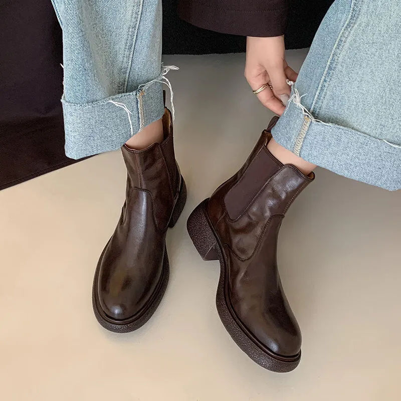 XIAOAJUE Short Chelsea Boots 4.5cm Women's-15