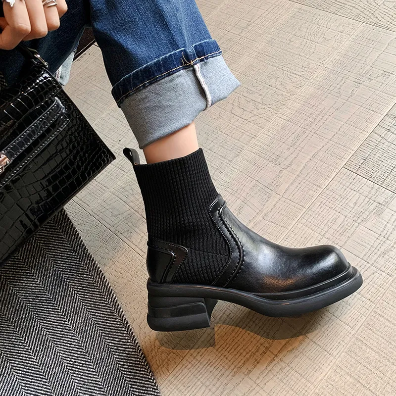 XIAOAJUE Ankle Boots 6cm Women's-7