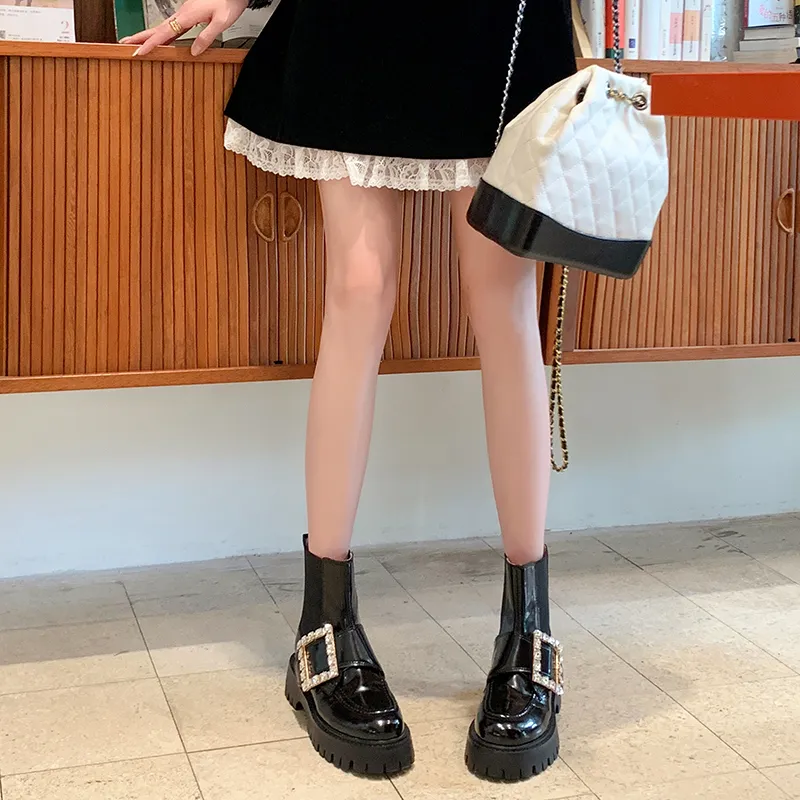 XIAOAJUE Short Chelsea Boots 4.5cm Women's-11