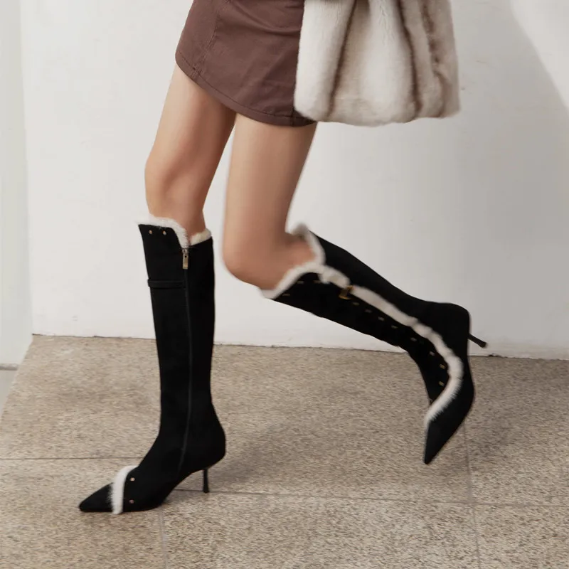 XIAOAJUE Knee high Boots 6cm Women's-9