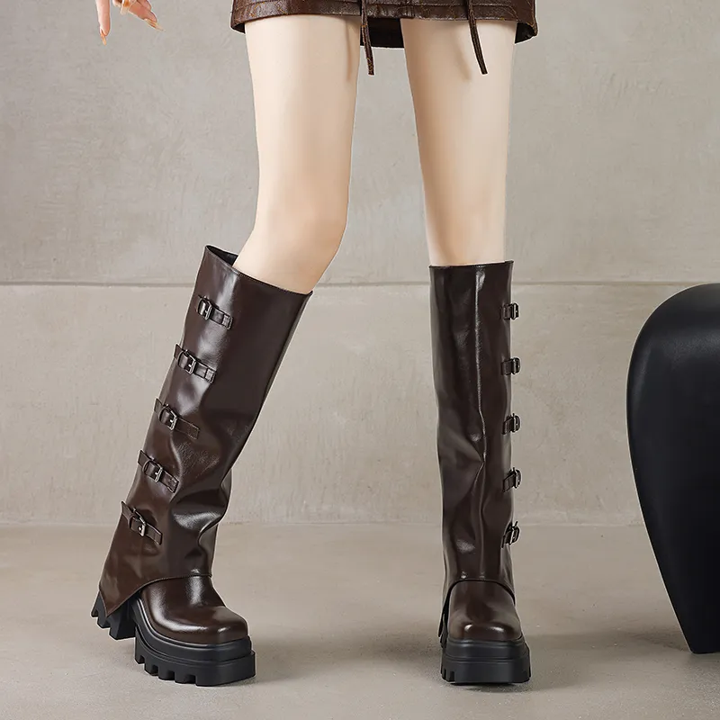 XIAOAJUE Knee-high Boots 9cm Women's-8