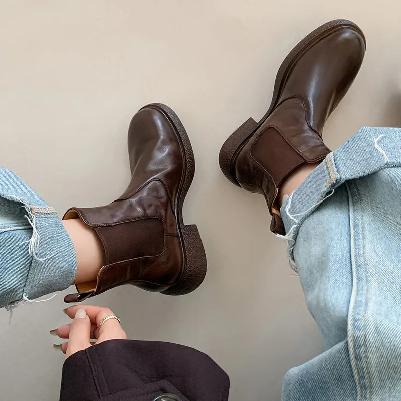 XIAOAJUE Short Chelsea Boots 4.5cm Women's-16