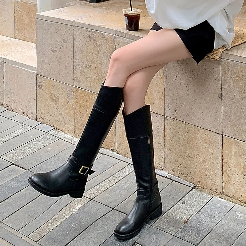 XIAOAJUE Knee high Boots 3.5cm Women's-3