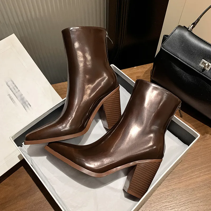 XIAOAJUE Ankle Boots 9cm Women's-19