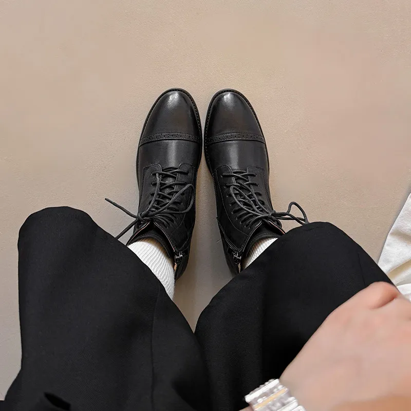 XIAOAJUE Ankle Boots 4cm Women's-6