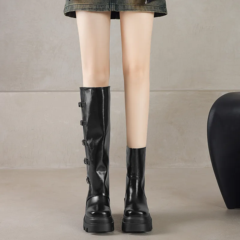 XIAOAJUE Knee-high Boots 9cm Women's-4