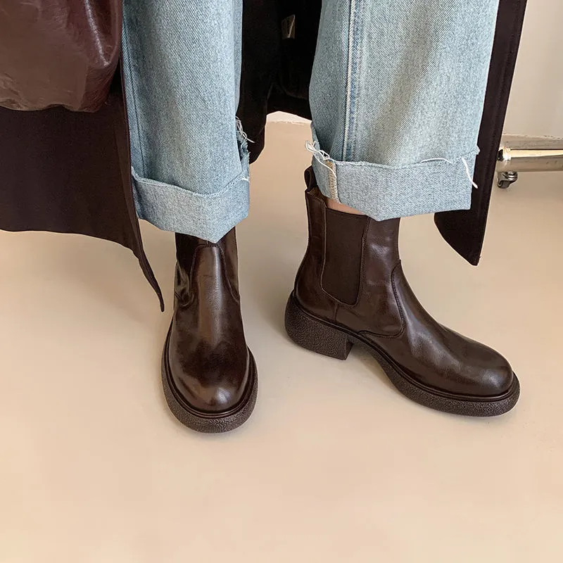 XIAOAJUE Short Chelsea Boots 4.5cm Women's-14