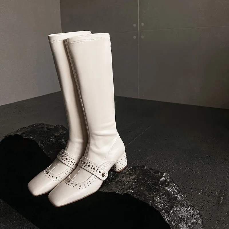 XIAOAJUE Knee high Boots 5cm Women's-8