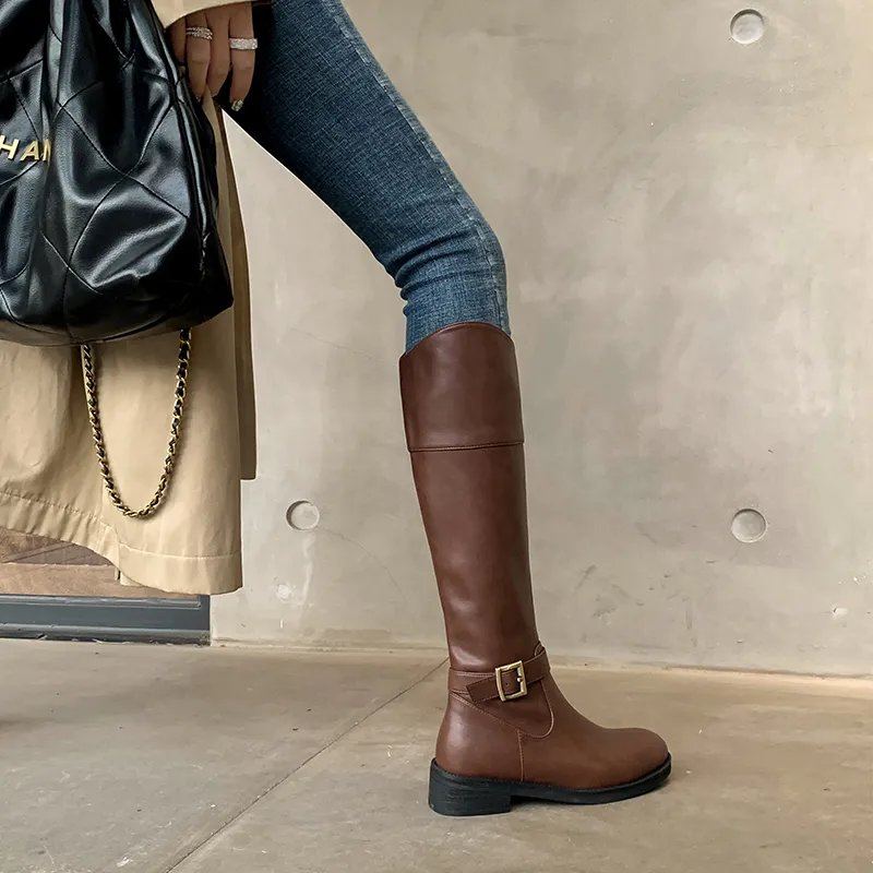 XIAOAJUE Knee high Boots 3.5cm Women's-10