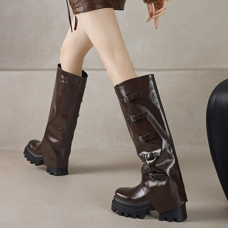 XIAOAJUE Knee-high Boots 9cm Women's-10